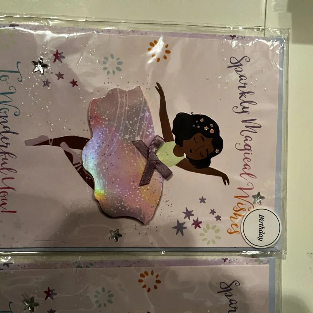 Birthday Cards for Kids - Ballerina (Lots of 5 /‎ NEW)